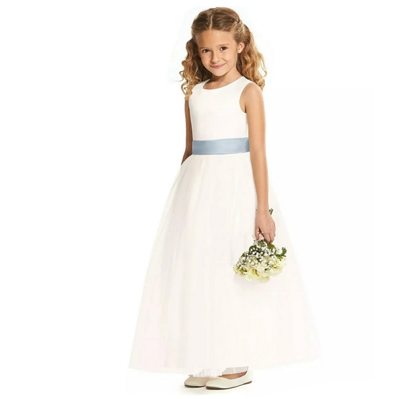 DESSY COLLECTION FLOWER GIRL DRESS FL4060 IN IVORY & MIST Size 4 - Picture 1 of 3